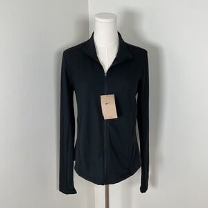 Nike One Dri-FIT Women's Full Zip Training Jacket Black Thumb Hole‎ NWT